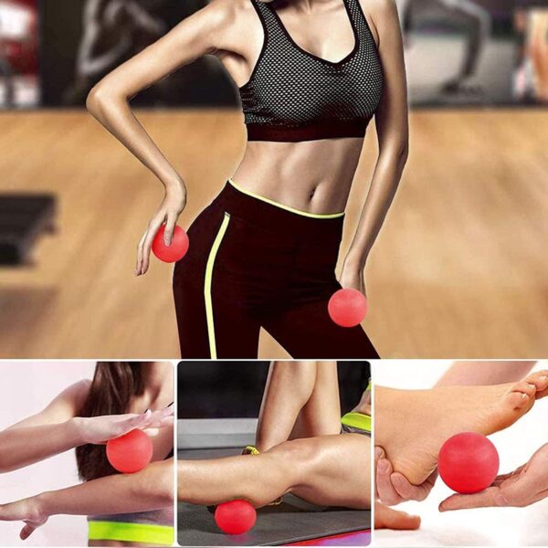 WOVTE Massage Lacrosse Ball for Sore Muscles, Shoulders, Neck, Back, Foot, Body, Deep Tissue, Trigger Point, Muscle Knots, Yoga and Myofascial Release (Red) - Image 6