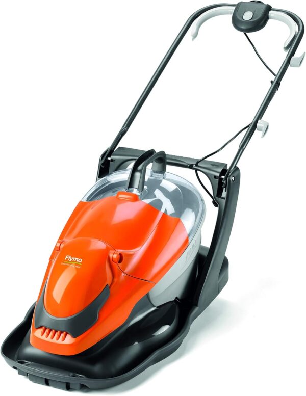 Flymo EasiGlide Plus 360V Hover Collect Lawn Mower - 1800W Motor, 36cm Cutting Width, 26 Litre Grass Box, Folds Flat, 10m Cable Length, Orange and Grey - Image 2