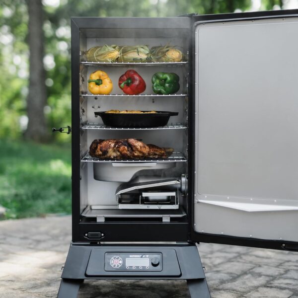 Masterbuilt 710 WiFi Digital Smoker, Vertical Design, 711 Cooking Sq. Inches, 4 Chrome Coated Smoking Racks, Wood Chip Loader, Electric Fuel Source to Plug in and Start Cooking, Black Model MB20072124 - Image 8