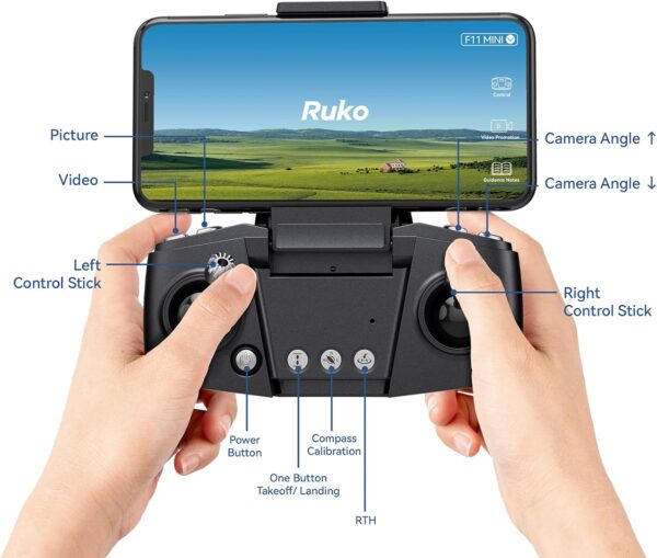 Ruko F11MINI Drone, Under 250g Drone with Camera, 2 Batteries 60 Min Flight Time, Foldable and Lightweight, 5GHz WiFi, GPS Auto Return, Follow Me Drone, Points of Interest for Beginner Adult - Image 9