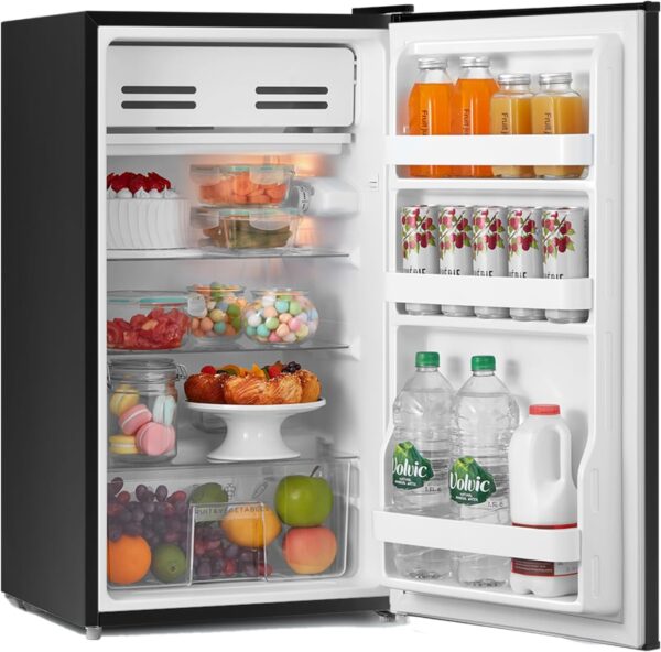 COMFEE' RCD93BL2(E) Under Counter Fridge, 93L Small Fridge with Cooler Box, Interior Light, Removable Glass Shelf, Reversible Door Hinge, Adjustable Legs, Standard Refrigerator White - Image 2