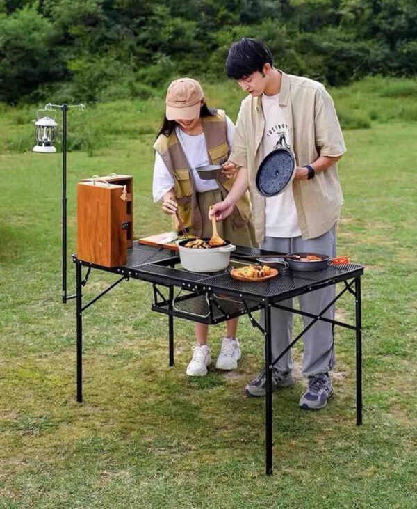 CAULO Outdoor Master Cook Station Portable Camp Kitchen Outdoor Folding Table,BBQ Camping Picnic Backyard Outdoor Camping Kitchen Table - Image 2