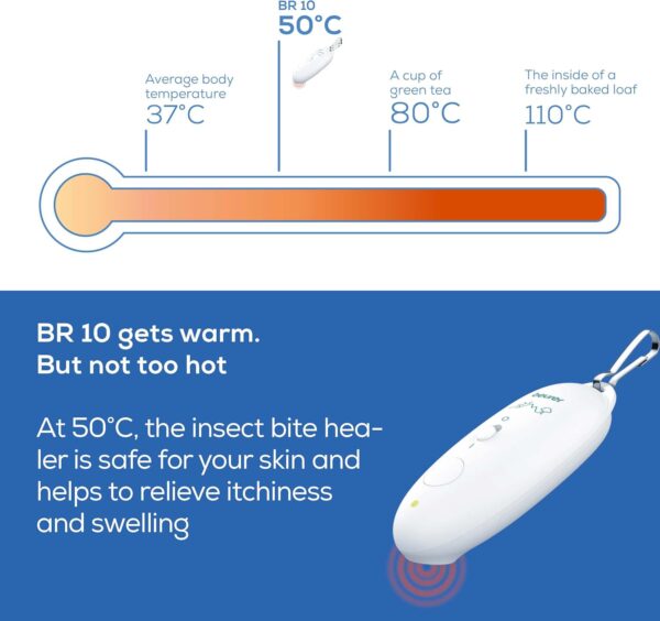 Beurer BR10 Insect Bite Healer Pen for the treatment of insect bites and stings for natural relief from itching and swelling, extra small heat stick with snap hook - Image 7