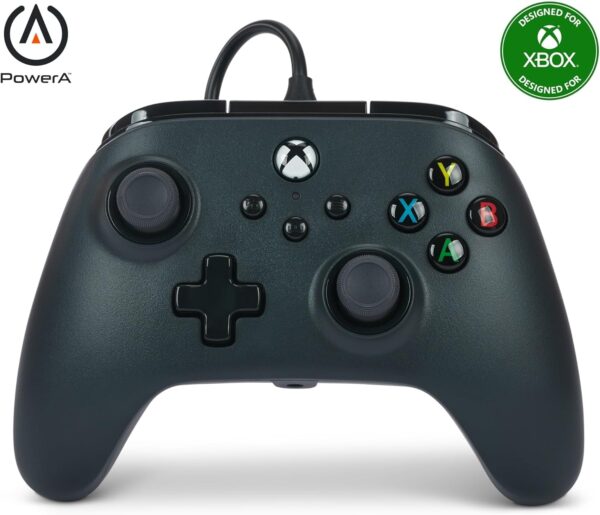 PowerA Wired Controller For Xbox Series X & S, Xbox One, PC, Windows 10 & 11, Dual Rumble Motors, Detachable 10ft USB Cable, 3.5mm Stereo Headset Jack, Official: Black - Image 2