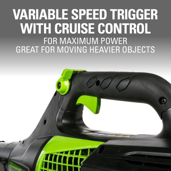 Greenworks Pro 80V (145 MPH / 580 CFM) Brushless Cordless Axial Blower, Tool Only BLB482 - Image 7