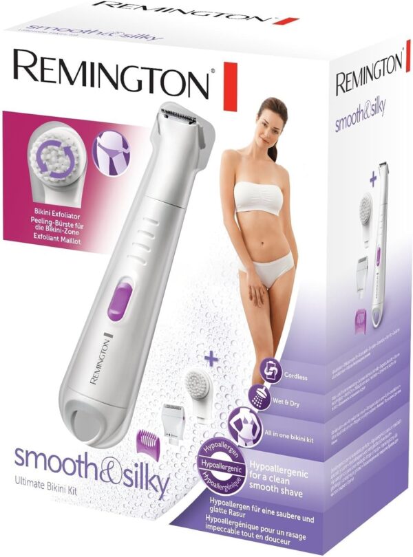 Remington Cordless Electric Bikini Kit for Women (30 Minute Usage, Wet & Dry, Showerproof, Adjustable Comb with 3 Lengths 2-6mm, Lady Shaver, Exfoliating Brush, Storage Pouch, Cleaning Brush) WPG4035 - Image 7