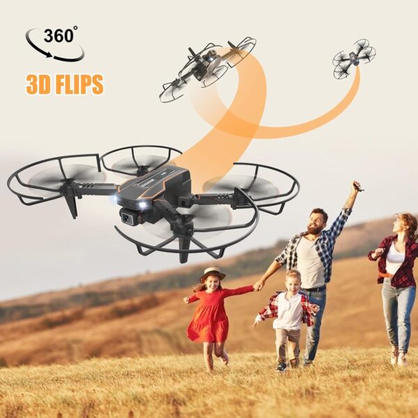 Q10 Mini Drone with Camera for Kids and Adults, 720P HD FPV Foldable Quadcopter with Gravity Sensor Mode, Headless Mode, 3D Flips, Voice and Gesture Control, Kids Gift Toys for Boys Girls,Black - Image 6