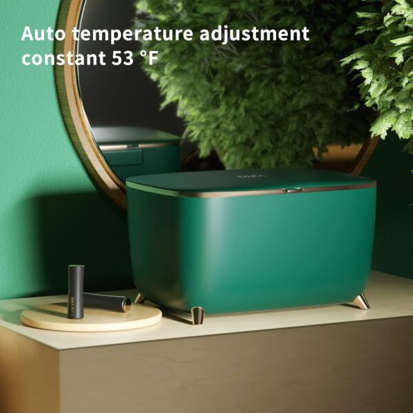 LVARA Smart Cosmetic Fridge 9 Litre 6~28℃ - Skincare Fridge Smart Life - Portable fridge for Bedroom, Dorm (Dark Green) - Image 8