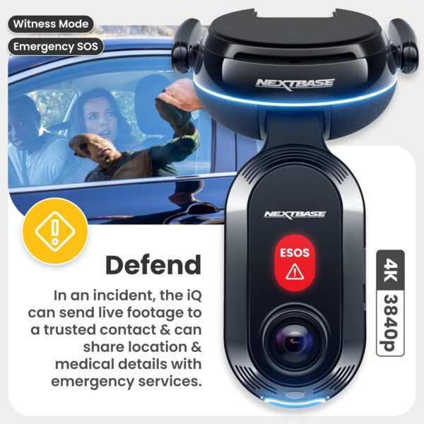 Nextbase IQ 4K Smart Dash Cam - (LATEST JUNE UPDATE) Nextbase Dash Cam with Inbuilt Infrared Cabin Car Cam - Live View, Smart Parking, Witness Mode, Roadwatch AI, SOS Response, Voice Control, 4G IQ 4K - Image 5