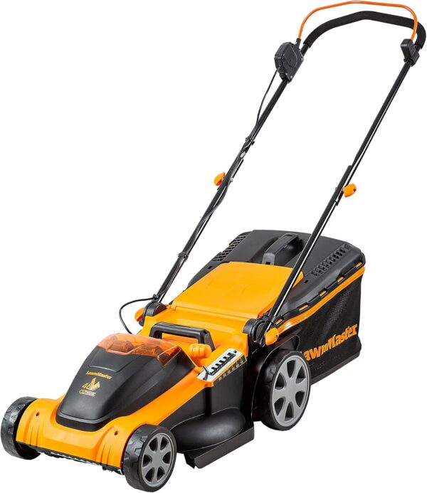 LawnMaster 48V 41cm Cordless Lawnmower with Spare MX 24V 4.0 Ah Batteries and 2x Fast Chargers - with Edging Comb, Rear Roller and Mulching Function - For Large Lawns - Image 4