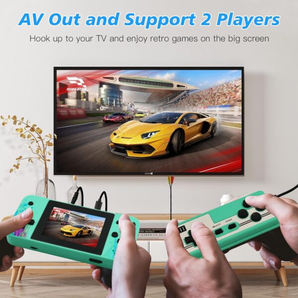 Handheld retro game console for kids, 3.5-inch LCD screen, preloaded with 800 classic retro video games, portable game console, mini arcade electronic toy gift for boys and girls (green) - Image 7