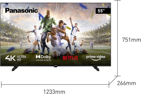 Panasonic TX-55MX610B, 55 Inch 4K Ultra HD LED Smart 2023 TV, High Dynamic Range (HDR), Linux TV, Dolby Atmos & Dolby Vision, Google Assistant, Amazon Alexa, 2 Feet Pedestal, Black - Image 3