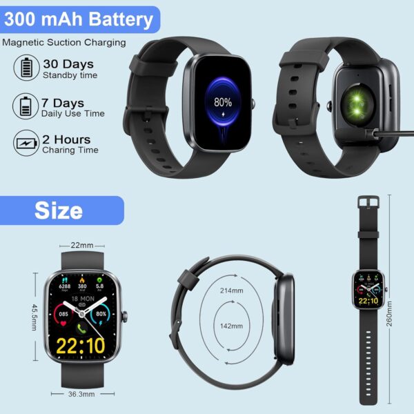 Smart Watch for Men Women, 1.91" HD Fitness Watch with Make/Answer Call, IP68 Waterproof Smartwatch with 110+ Sports, Fitness Tracker, SpO2 Heart Rate Sleep Monitor, Activity Trackers for Android/iOS - Image 8