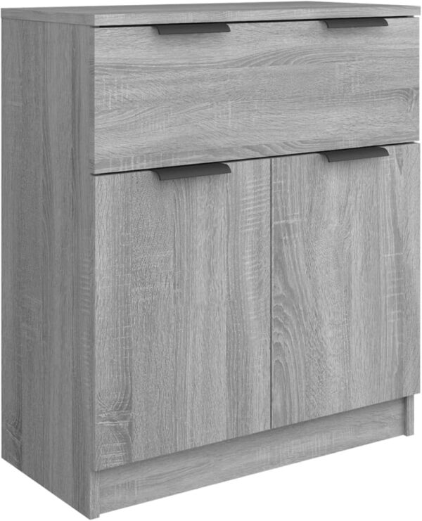 Homgoday 3 Piece Sideboards Grey Sonoma Engineered Wood, Side Cabinet, Cupboard Storage Cabinet for Dining Living Room, Hallway and Kitchen, Home Office Furniture Buffet Cabinet - Image 7