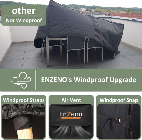 Enzeno Outdoor Garden Furniture Covers Waterproof with Air Vent, 180*120cm, Patio Furniture Cover for outside Rectangle/Rectangular Table and Chair Set, rattan furniture set,Heavy Duty Oxford Fabric - Image 4