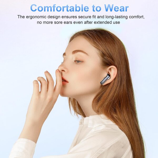 Wireless Earbuds, Bluetooth 5.3 Headphones in Ear with HiFi Stereo Deep Bass, 4 ENC Noise Cancelling Mic Wireless Earphones 40H Playtime, Bluetooth Earbuds Dual LED Display, IP7 Waterproof, USB-C - Image 5