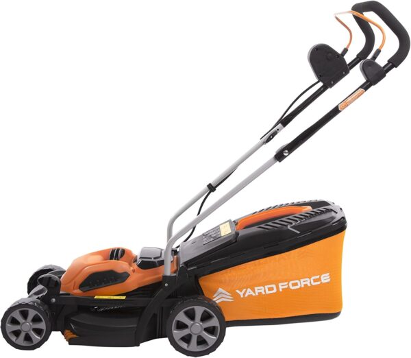 Yard Force 40V 32cm Cordless Lawnmower with Lithium-ion Battery and Quick Charger LM G32, Black/Orange - Image 3