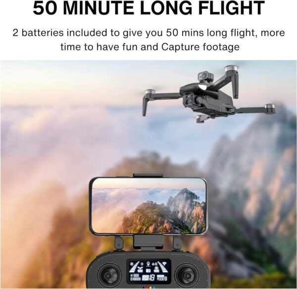 Jinsoku S250 GPS Drone, 4K Camera Quality, 600m Range, 50 Mins Long Flight, Obstacle Avoidance, Brushless Motor, Foldable RC Quadcopter For Adults, 5G WIFI, 2 Batteries, Easy to Use For Beginners - Image 4