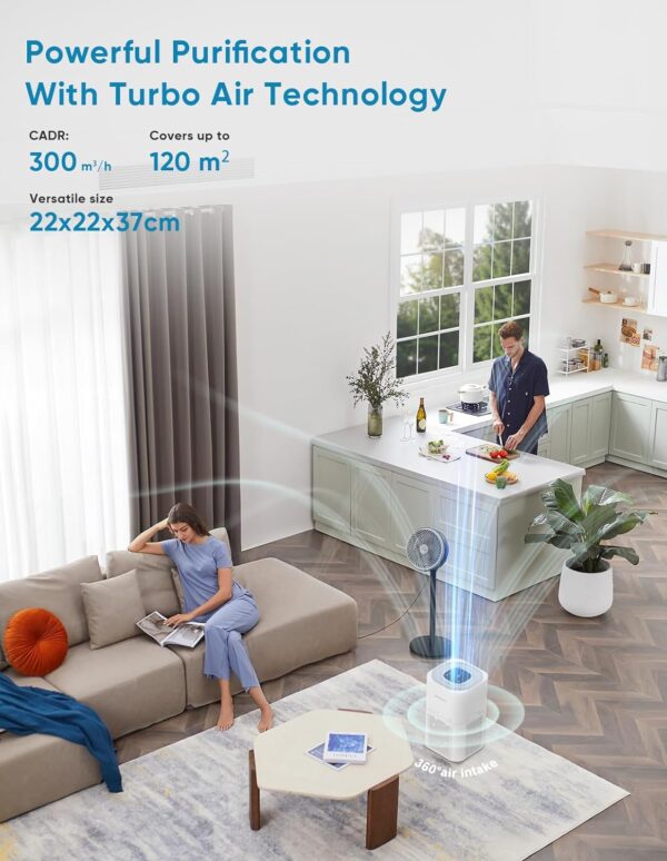 Dayette HEPA Air Purifiers for Home Large Room Up to 120m², Air Purifiers for Bedroom with Air Quality Sensor, H13 True HEPA Filter Remove 99.97% of Dust, Allergies, Odor, Pets Dander, Smoke, Pollen - Image 3