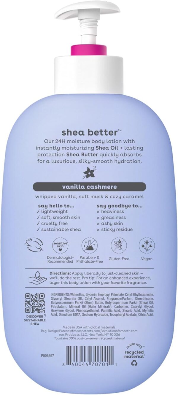 eos vanilla cashmere body lotion shea better 24hr moisture - 16 oz/473 ml - Image 9