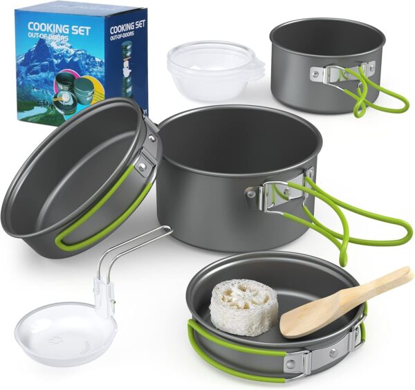 Lixada Camping Cookware, 2-3 People Multifunctional Portable Cooking Set for Outdoor Camping Hiking Picnic - Image 9