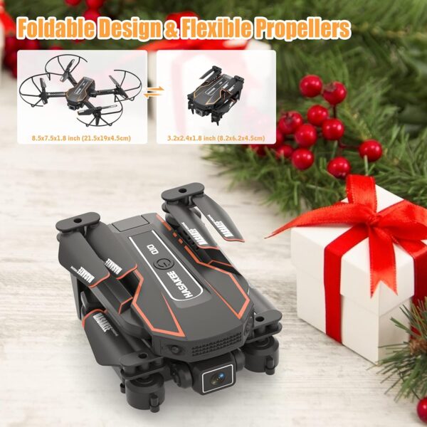 Q10 Mini Drone with Camera for Kids and Adults, 720P HD FPV Foldable Quadcopter with Gravity Sensor Mode, Headless Mode, 3D Flips, Voice and Gesture Control, Kids Gift Toys for Boys Girls,Black - Image 7