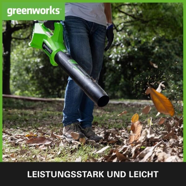 Greenworks G24ABIIK2 Cordless Axial Leaf Blower, 145km/h, 9.08m³/min 24V Battery & Charger, 3 Year Guarantee - Image 4