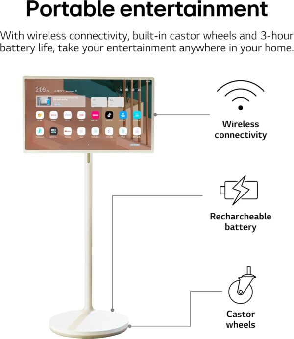 LG StanbyMe 27ART10AKPL 27 inch Wireless TV | Portable Smart Display | 1080p | 2023 series - Image 13