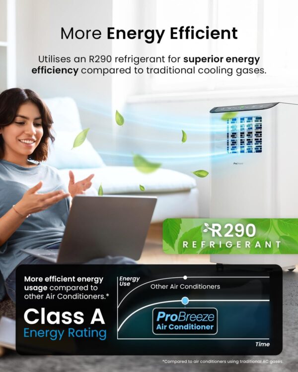 Pro Breeze 4-in-1 Portable Air Conditioner 9000 BTU – Smart Home WiFi Compatible - 24 Hour Timer & Window Venting Kit Included. Powerful Air Conditioning Unit with Class A Energy Efficiency Rating - Image 6