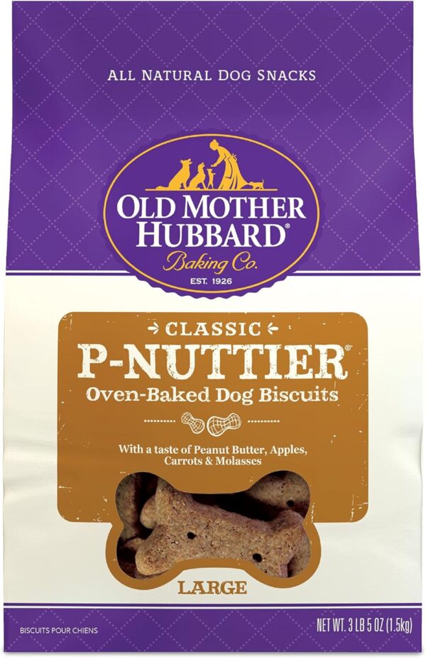 Old Mother Hubbard by Wellness Classic P-Nuttier Natural Dog Treats, Crunchy Oven-Baked Biscuits, Ideal for Training, Large Size, 3.3 pound bag - Image 2