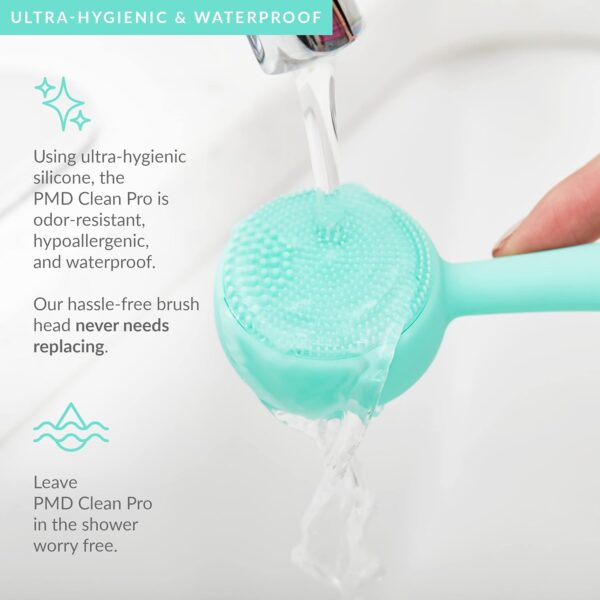 PMD Clean Pro - Smart Facial Cleansing Device with Silicone Brush & ActiveWarmth Anti-Aging Massager - Waterproof - SonicGlow Vibration Technology - Clear Pores & Blackheads - Lift, Firm, & Tone Skin - Image 8