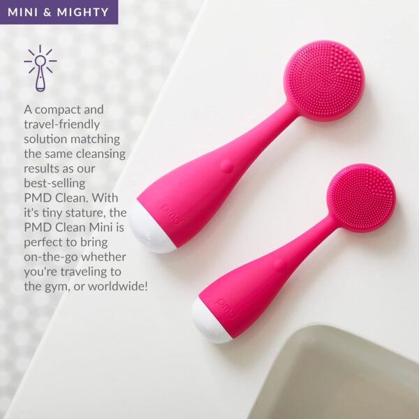 PMD Clean Mini - Smart Facial Cleansing Device with Silicone Brush & Anti-Aging Massager - Waterproof - SonicGlow Vibration Technology - Clear Pores and Blackheads - Lift, Firm, and Tone Skin - Image 8