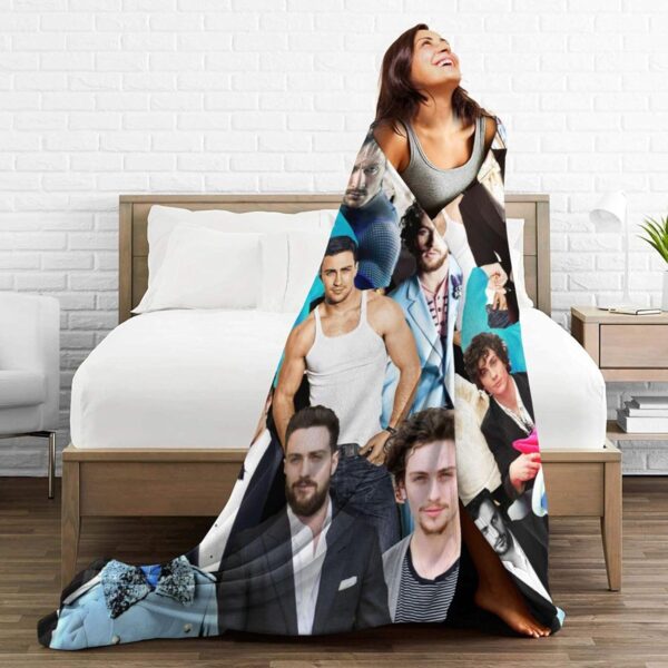 Ldsgdfst Blanket Aaron Taylor-Johnson Soft and Comfortable Wool Fleece Throw Blankets for Sofa Office car Camping Yoga Travel Home Decoration Cozy Plush Beach Blanket Gift - Image 7