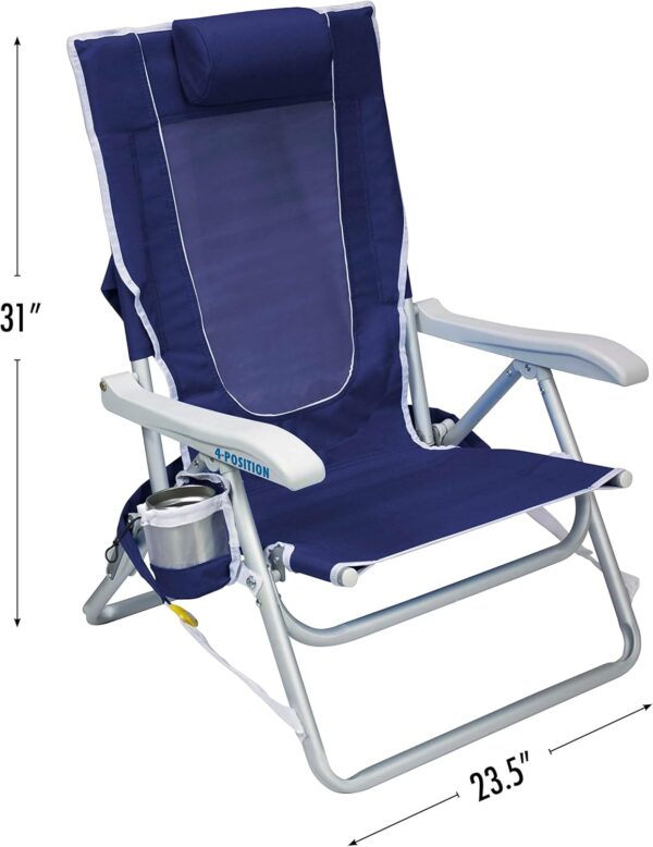 GCI Outdoor Waterside Reclining Portable Backpack Beach Chair - Image 6