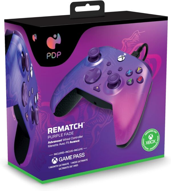 PDP REMATCH XBOX WIRED Controller Purple Fade for XBOX Series X|S, XBOX One, Officially Licensed - Image 8