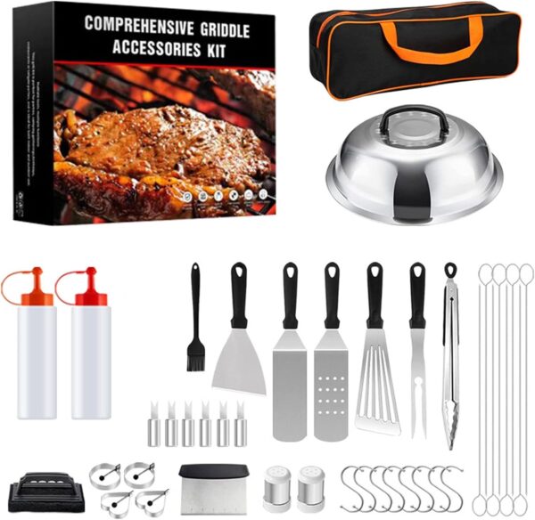 Bbq Tools Set 42pcs Griddle Accessories Kit, Stainless Steel Bbq Accessories Complete Bbq Set Gift, Barbecue Accessories Professional Griddle Spatula Set, Bbq Gifts For Men Women - Image 2