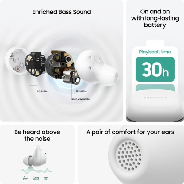 Samsung Galaxy Buds FE Wireless Earbuds, Active Noise Cancelling, Comfort Fit, 2 Year Extended Manufacturer Warranty, Graphite (UK Version) - Image 5