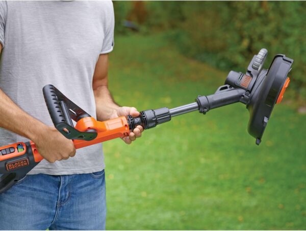 BLACK+DECKER String Grass Trimmer,Cordless, 28cm Cutting Width, Automatic Single Line Feed, 18V Lithium-Ion, 2.0Ah Battery Included, Interchangeable battery, STC1820PC-GB - Image 9