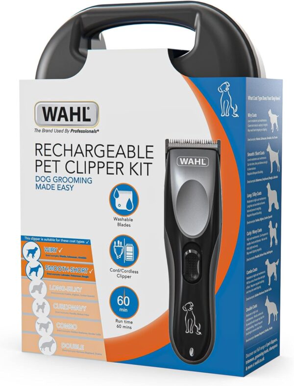 Wahl Rechargeable Pet Clipper Kit, Dog Clippers, Cordless Dog Grooming Kit, Pet Hair Trimmer Set, Low Noise and Vibration, Grooming Pets at Home, Ergonomic Design, Precision Ground Blade - Image 7