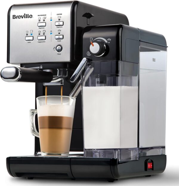 Breville One-Touch CoffeeHouse Coffee Machine | Espresso, Cappuccino & Latte Maker | 19 Bar Italian Pump | Automatic Milk Frother | ESE Pod Compatible | Black [VCF107] - Image 2