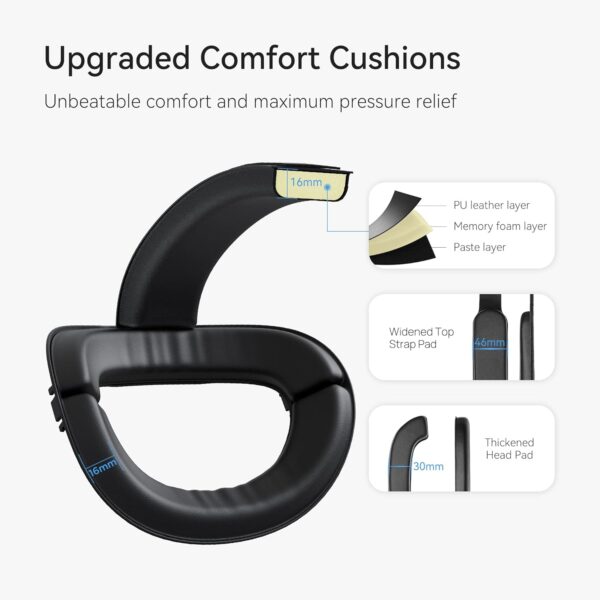 KIWI design Head Strap Accessories Compatible with Quest 2, Elite Strap Replacement for Enhanced Support and Comfort in VR - Image 5