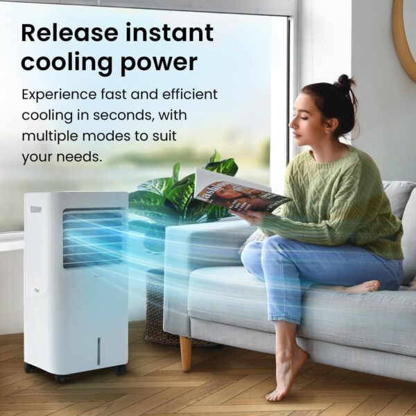 Pro Breeze 4-in-1 Air Cooler with 10 Litre Capacity, Remote Control, 3 Fan Speeds & LED Display. Powerful Evaporative Air Cooler with Built-in 7.5 Hour Timer & Automatic Oscillation for Home & Office - Image 3