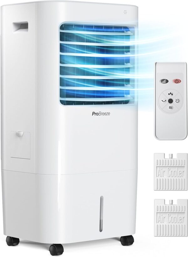 Pro Breeze 4-in-1 Air Cooler with 10 Litre Capacity, Remote Control, 3 Fan Speeds & LED Display. Powerful Evaporative Air Cooler with Built-in 7.5 Hour Timer & Automatic Oscillation for Home & Office - Image 2