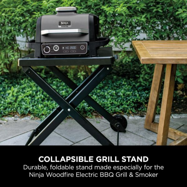 Ninja Woodfire Folding Grill Stand, Compatible with Ninja Woodfire Electric Outdoor BBQ Grill (OG700 Series), Official Accessory, Black/Grey XSKGRLLSTDEUK - Image 4