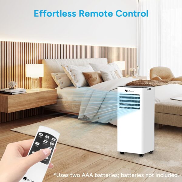 DR.PREPARE 9000 BTU Air Conditioning Unit, 4-in-1 Portable Air Conditioner with Remote Control, Dehumidifier, Cooling Fan with 2 Speeds, 24H Timer & Sleep Mode, Child Lock, Dual Window Venting Kit - Image 5