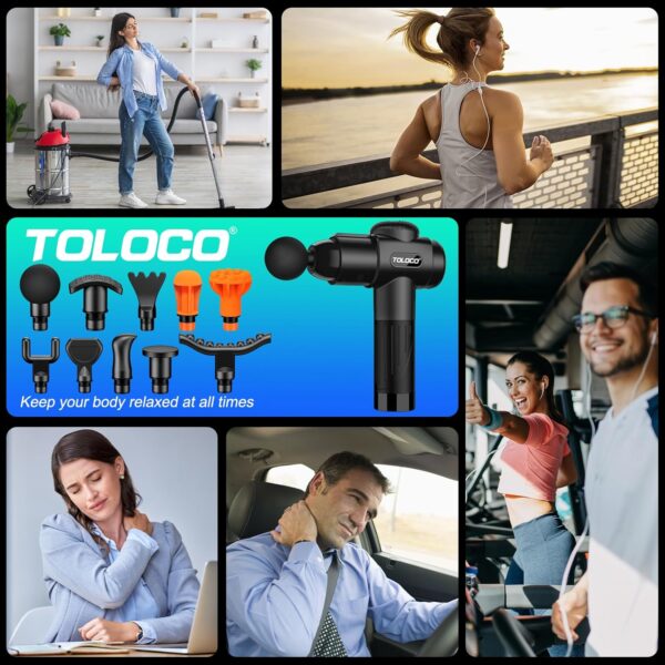 TOLOCO Massage Gun, Upgrade Percussion Muscle Massage Gun for Athletes, Handheld Deep Tissue Massager - Image 8