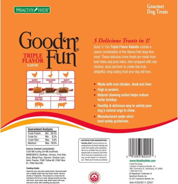 Good'n'Fun Triple Flavored Rawhide Kabobs for Dogs, Treat Your Dog 12-Ounce | 18 Count - Image 4