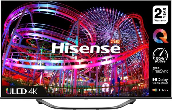 Hisense 55U7HQTUK 55" 600-nit 4K HDR10+ and 120Hz Dolby Vision IQ ULED Smart TV with Disney+, Freeview Play and Alexa Built-in, HDMI 2.1 and Filmmaker Mode, FreeSync Certificated (2022 NEW) - Image 2