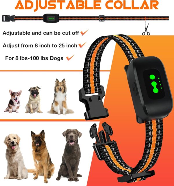 Luctry Dog Training Collar with Remote, 3300Ft Anti Bark Collar for Dogs, IP67 Waterproof, Sound & Vibration Training Modes with Safety Lock USB Rechargeable Dog Collar for 8-100lbs Dogs - Image 6