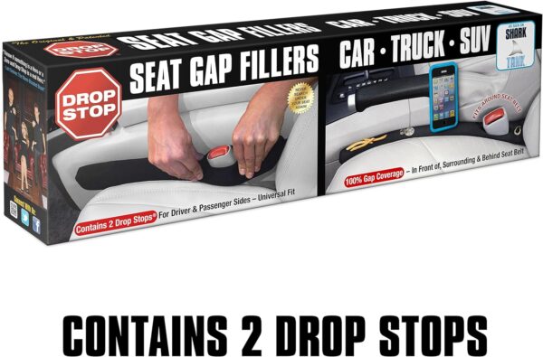 Drop Stop - Patented Original Car Seat Gap Filler (as in the Shark Tank) Set of 2 with Non-Slip Pad and Light - Image 3